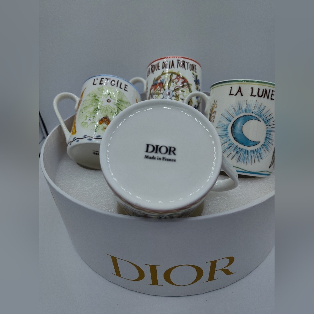 Authentic Dior Holiday Tarot Mug Coffret | 4-Piece Set w/ Box | NIB GWP - Picture 5 of 8